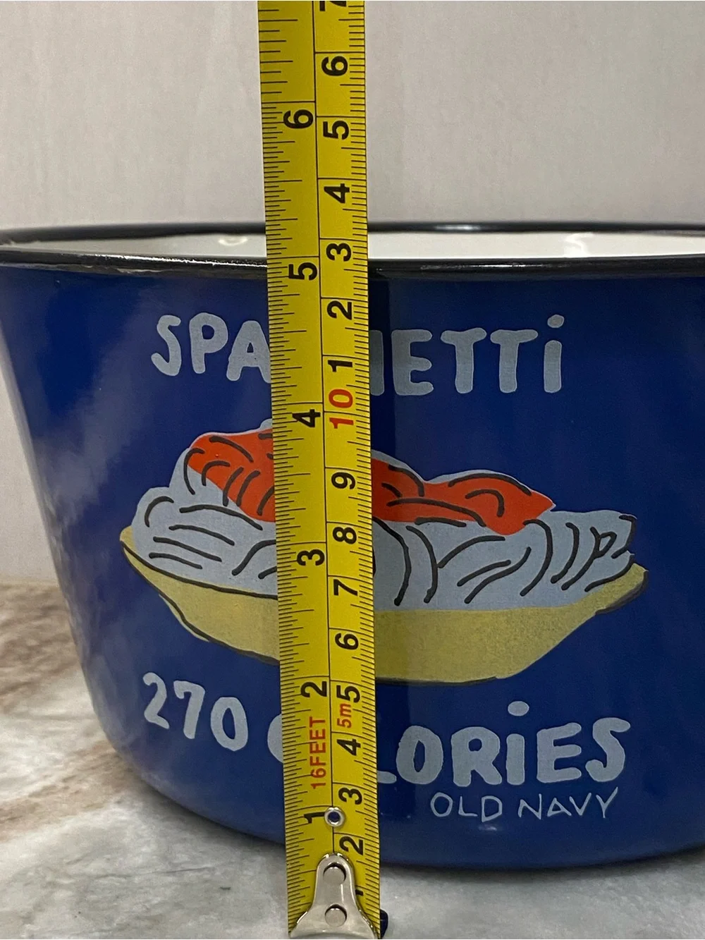 Vintage Old Navy Pop Art Enamel Spaghetti Bowl